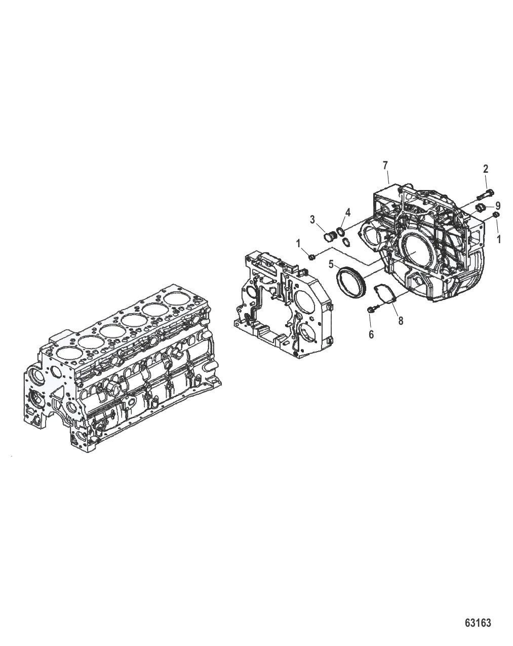 Блок цилиндра Корпус маховика