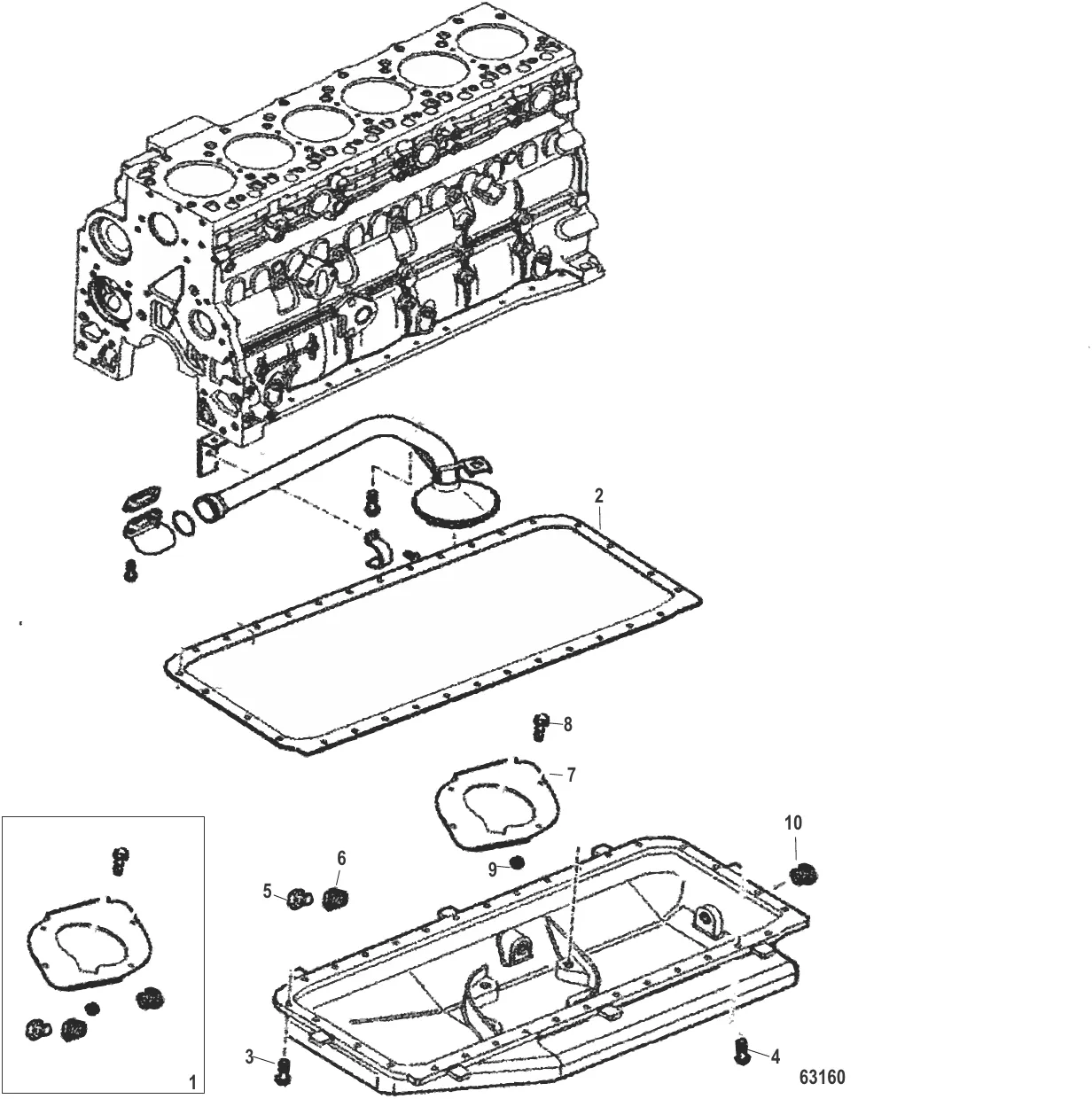 Блок цилиндра Прокладка поддона