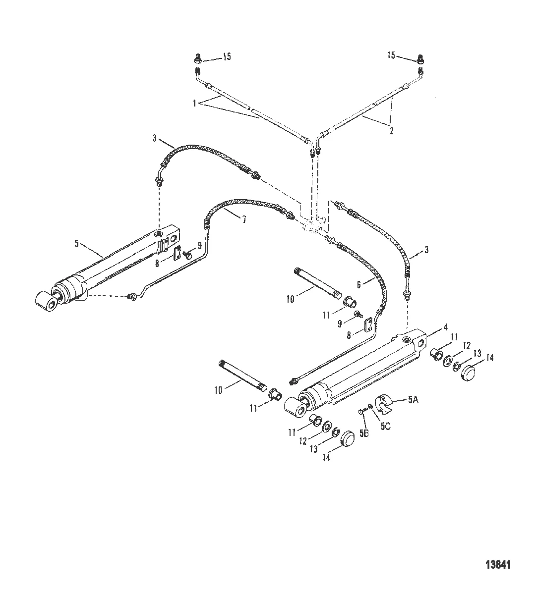 Цилиндры системы дифферента и гидравлические шланги