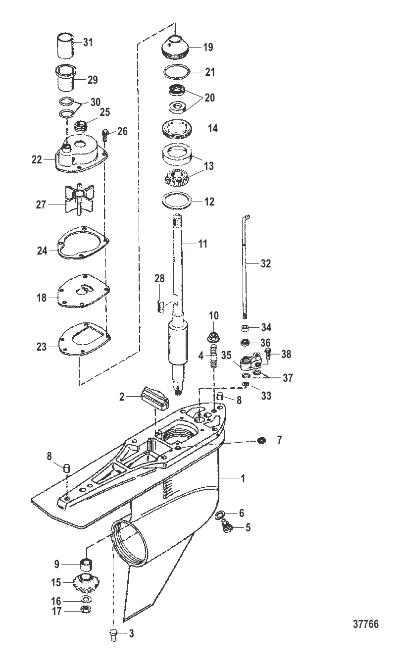 КАРТЕР РЕДУКТОРА (ВЕДУЩИЙ ВАЛ)(СТАНДАРТНОЕ ВРАЩЕНИЕ)