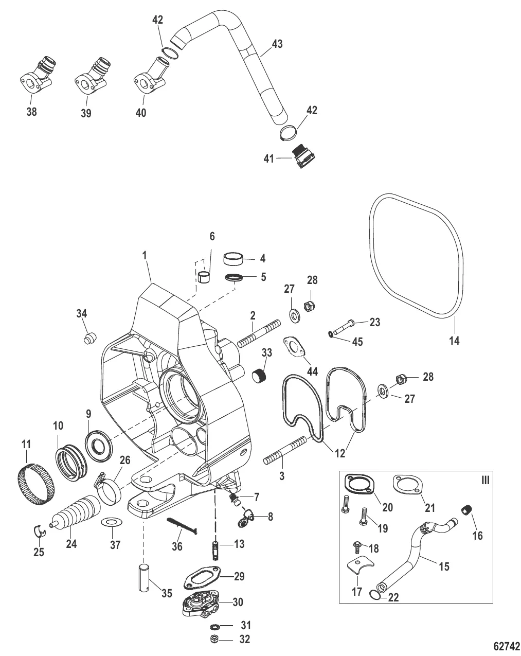 Корпус кардана Синий разъем (2A514803 и выше)