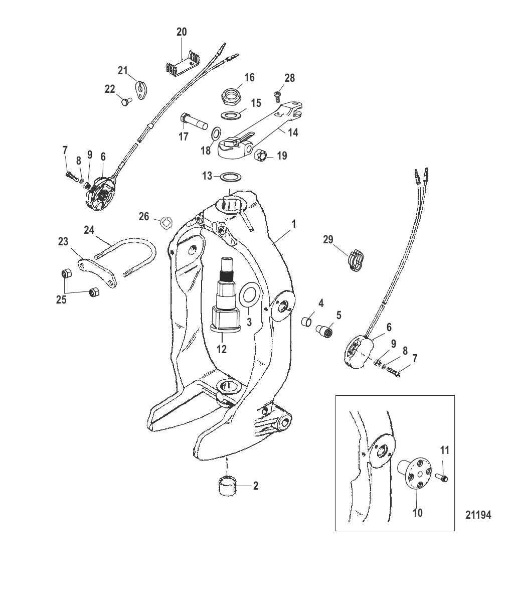 Кольцо кардана и рычаг рулевого механизма