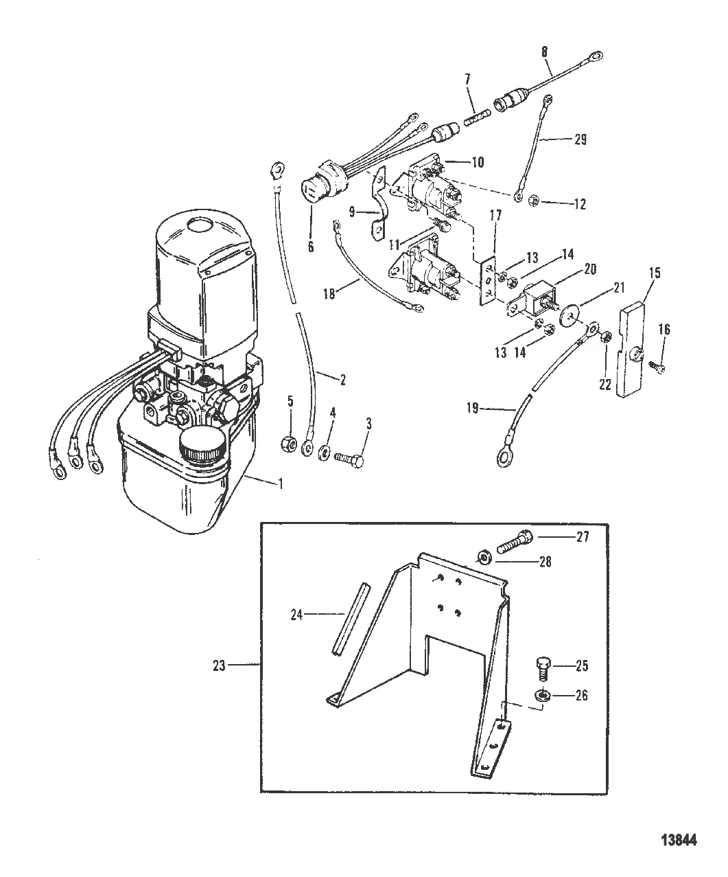 HYDRAULIC PUMP AND BRACKET