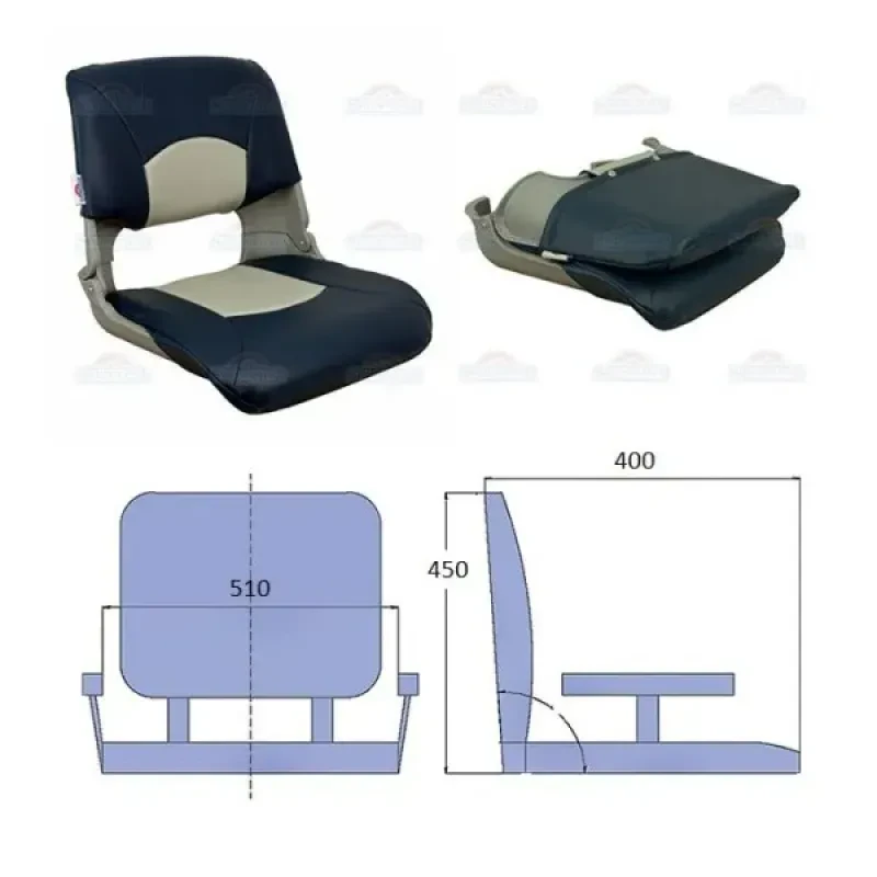 SPRINGFIELD Сиденье мягкое складное Skipper, сине-серое