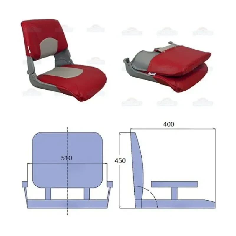 SPRINGFIELD Сиденье мягкое складное Skipper, красно-серое