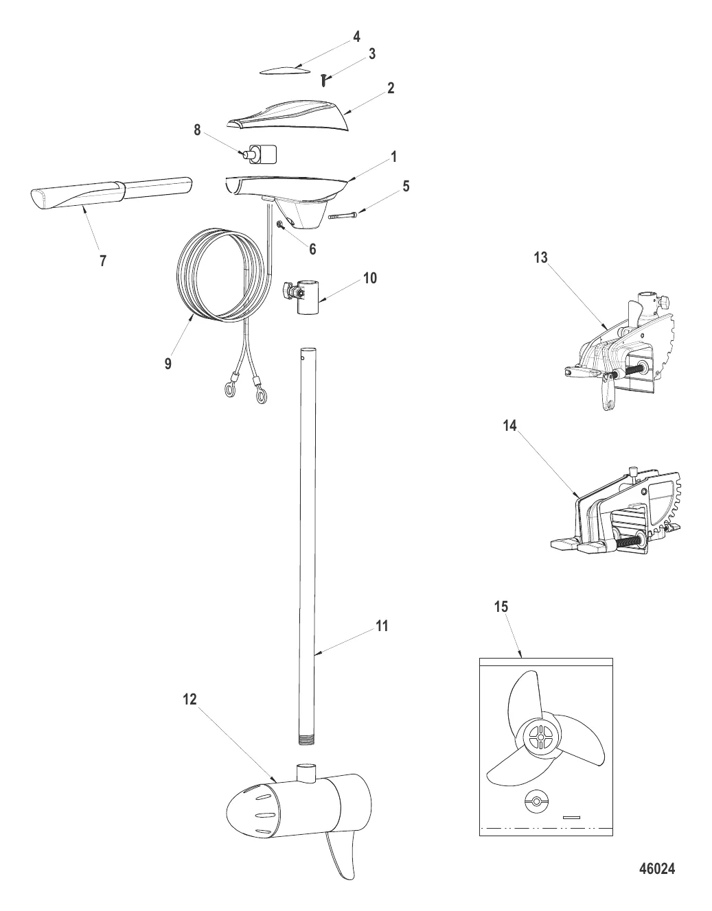 Двигатель для тралового лова в сборе Регулировка скорости до 5, конструкция I, серебристая колонка