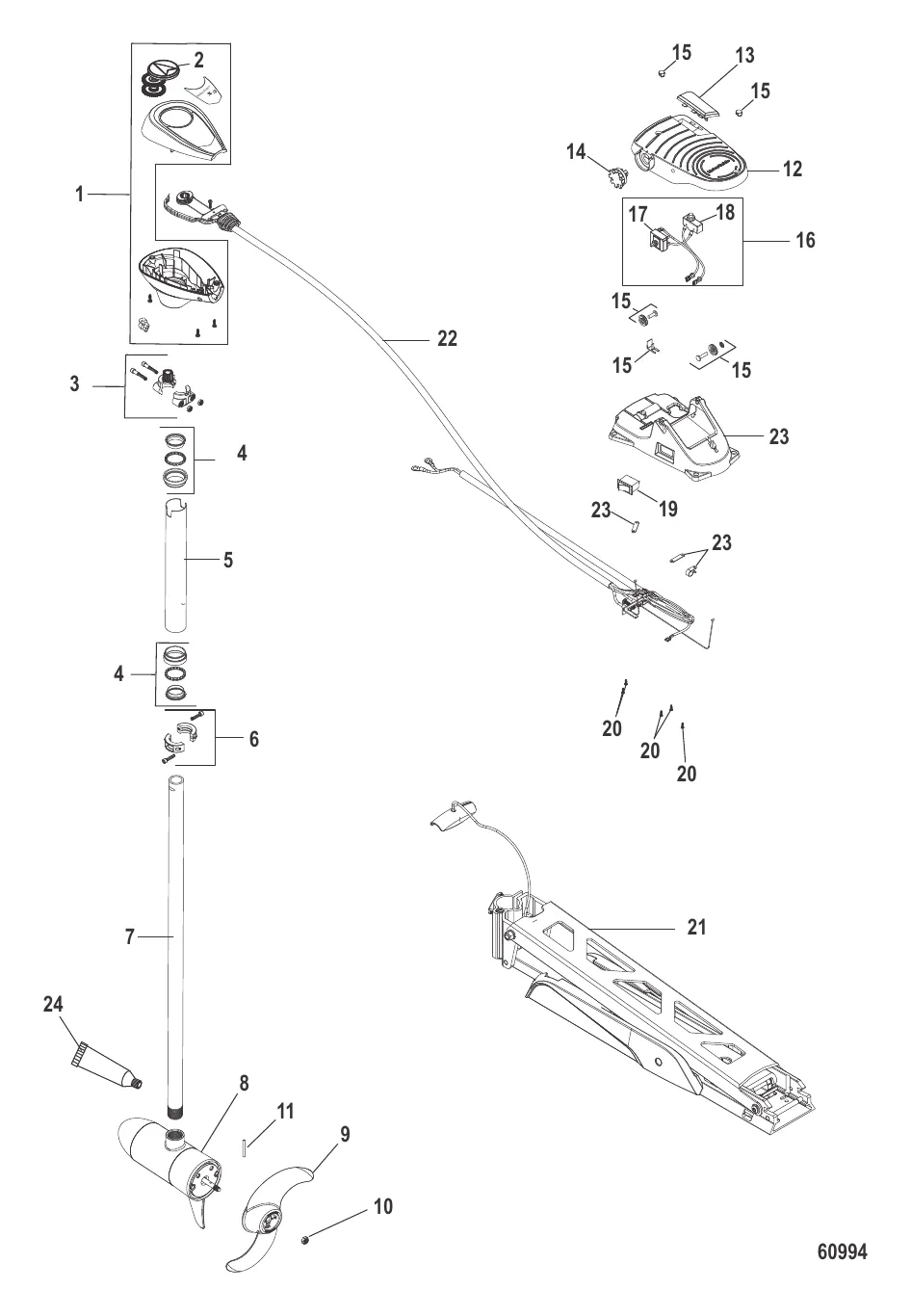 Двигатель для тралового лова в сборе Ножное управление, регулировка скорости до 5
