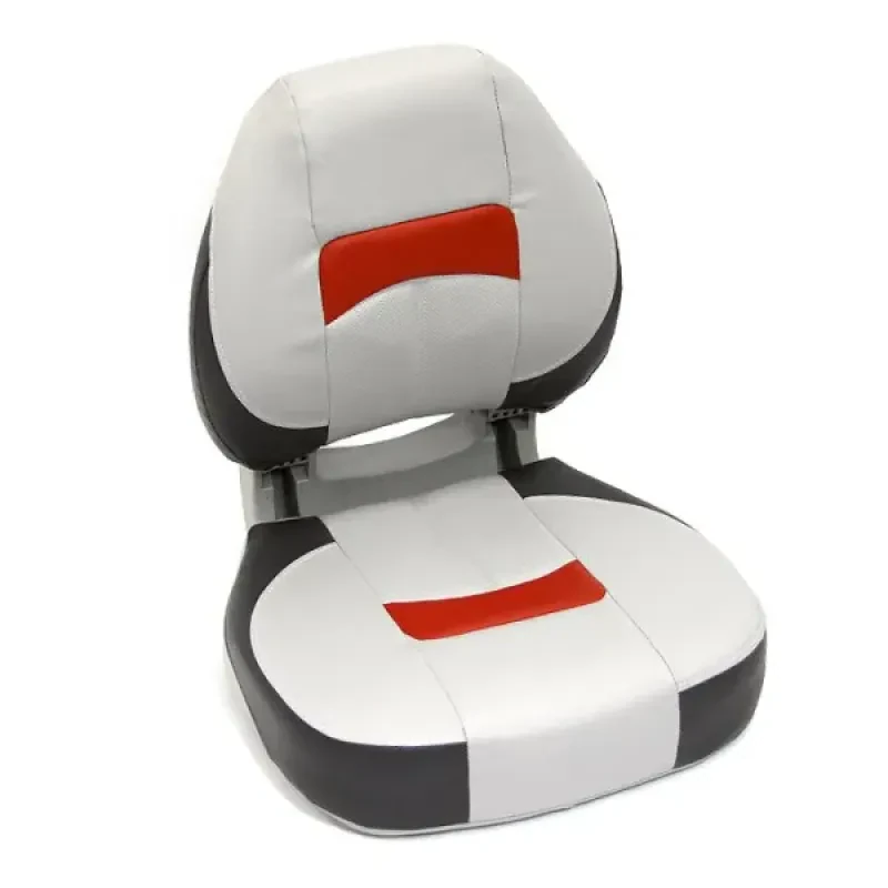 Newstarmarine Сиденье мягкое складное Pro Angler Ergonomic Boat Seat, серо-красное