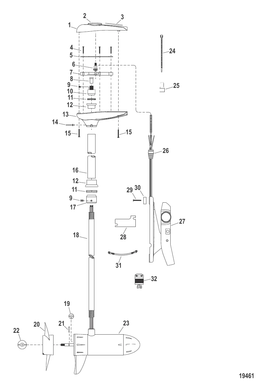 Двигатель для тралового лова в сборе (Модель MP6700) (24 В)
