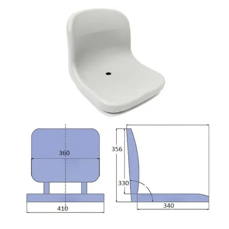 EASTERNER Сиденье пластмассовое 330х360 мм, светло-серое