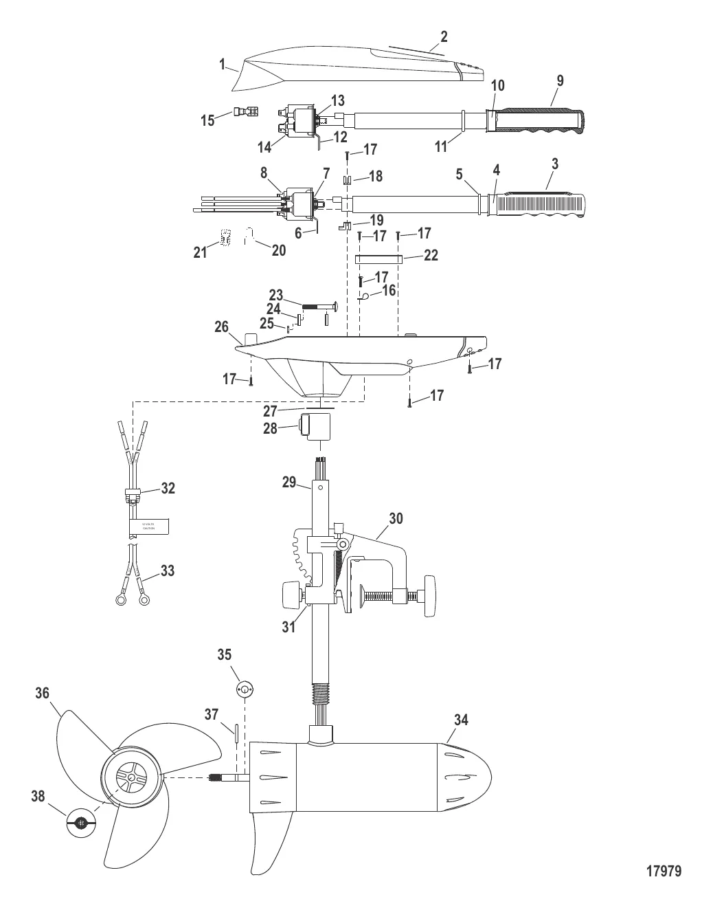 Двигатель для тралового лова в сборе (Модель FW46HT) (12 В)