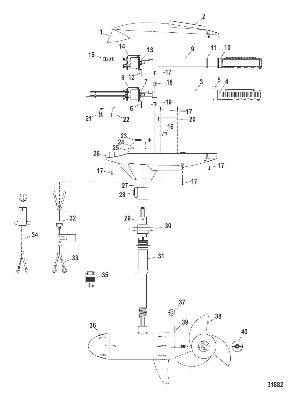 Двигатель для тралового лова в сборе (Модель FW54HB) (12 В)