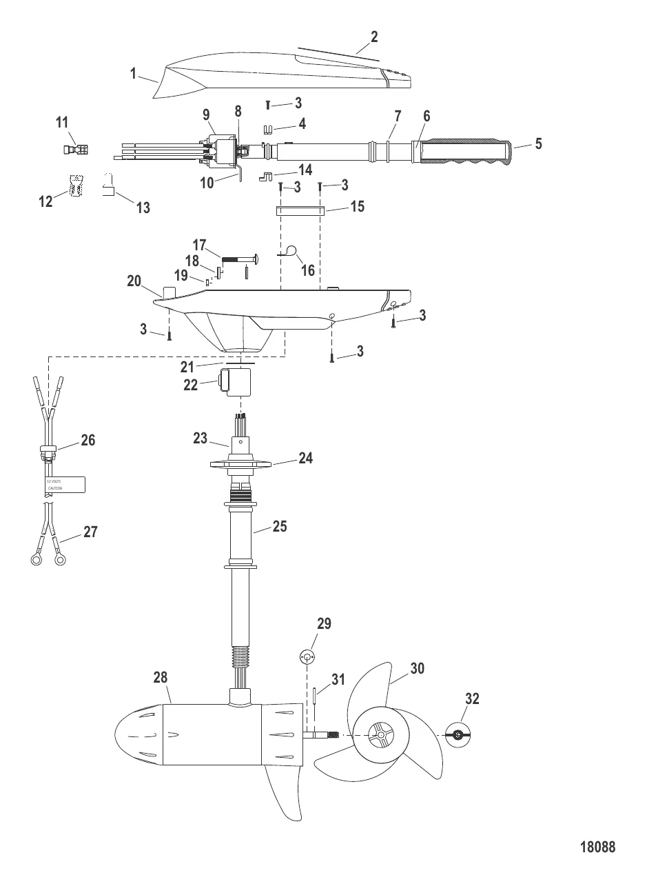Двигатель для тралового лова в сборе (Модель FW71HP) (24 В)