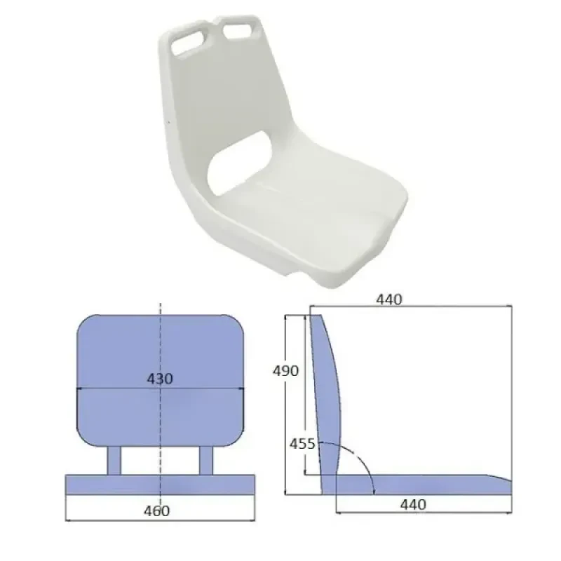 EASTERNER Сиденье пластмассовое 455х430 мм с ручкой, белое