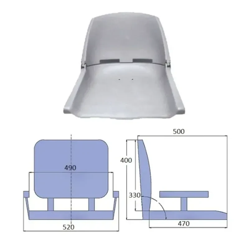 EASTERNER Сиденье пластмассовое складное серое