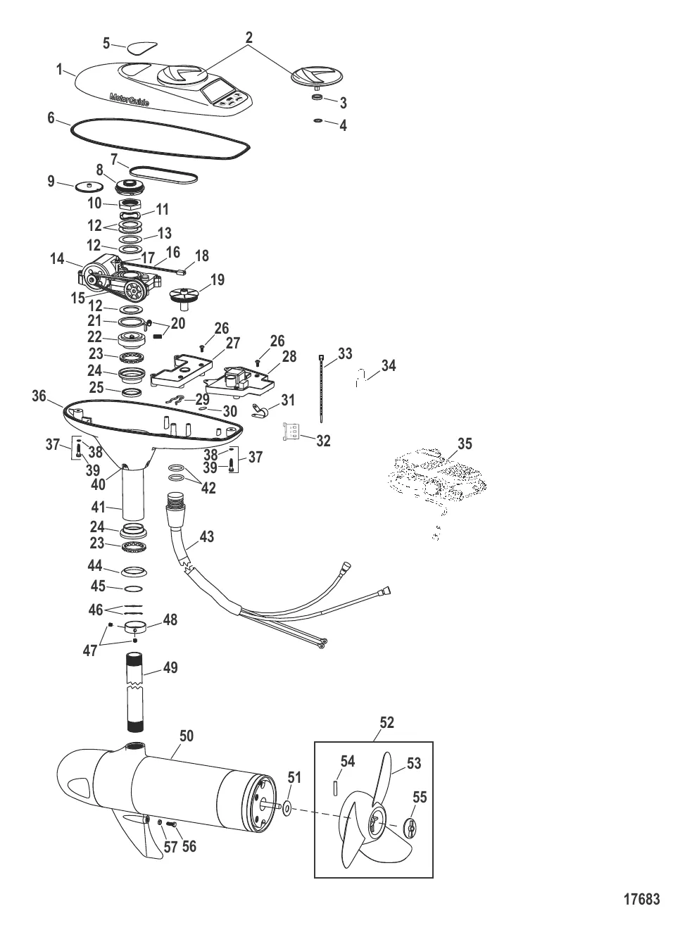 Двигатель для тралового лова в сборе (Модель PTSV82FBD) (24 В)