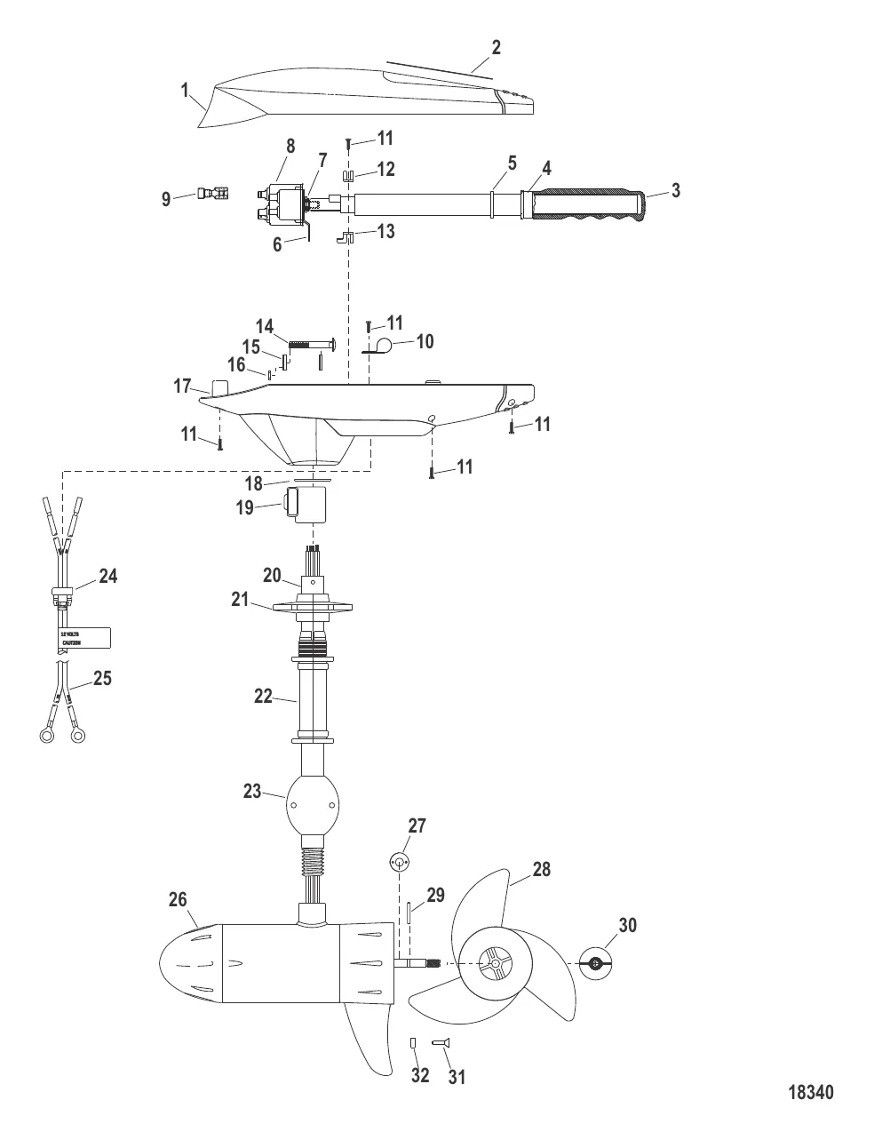 Двигатель для тралового лова в сборе (Модель SW46HB) (12 В)