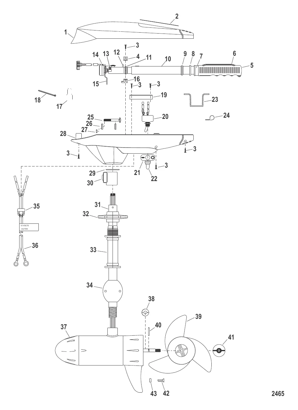 Двигатель для тралового лова в сборе (Модель SW54HBD / SW54HBV) (12 В)