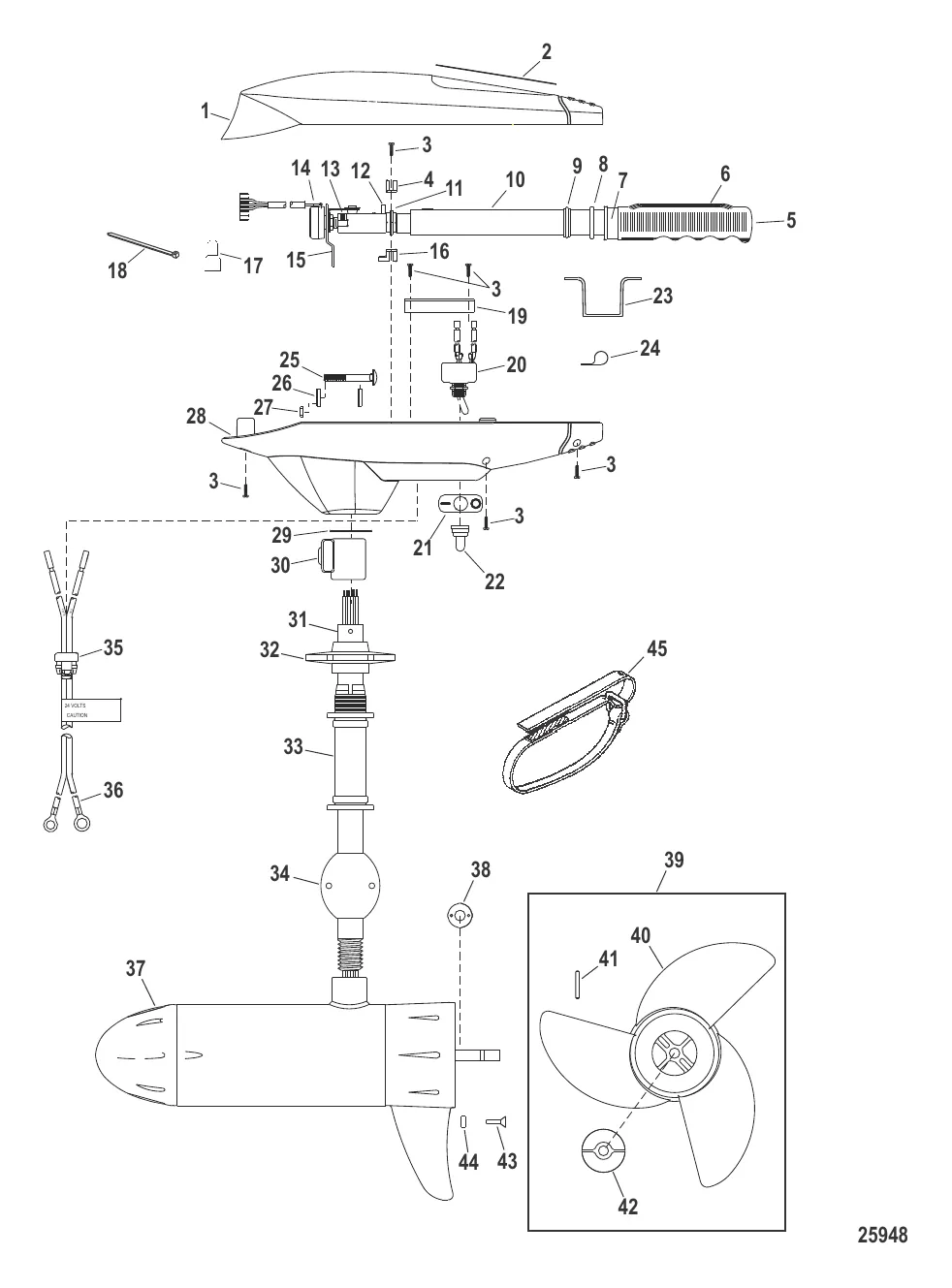 Двигатель для тралового лова в сборе (Модель SW71HBD / SW71HBV) (24 В)