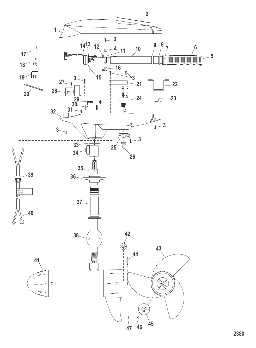 Двигатель для тралового лова в сборе (Модель SW82HBD / SW82HBV) (24 В)
