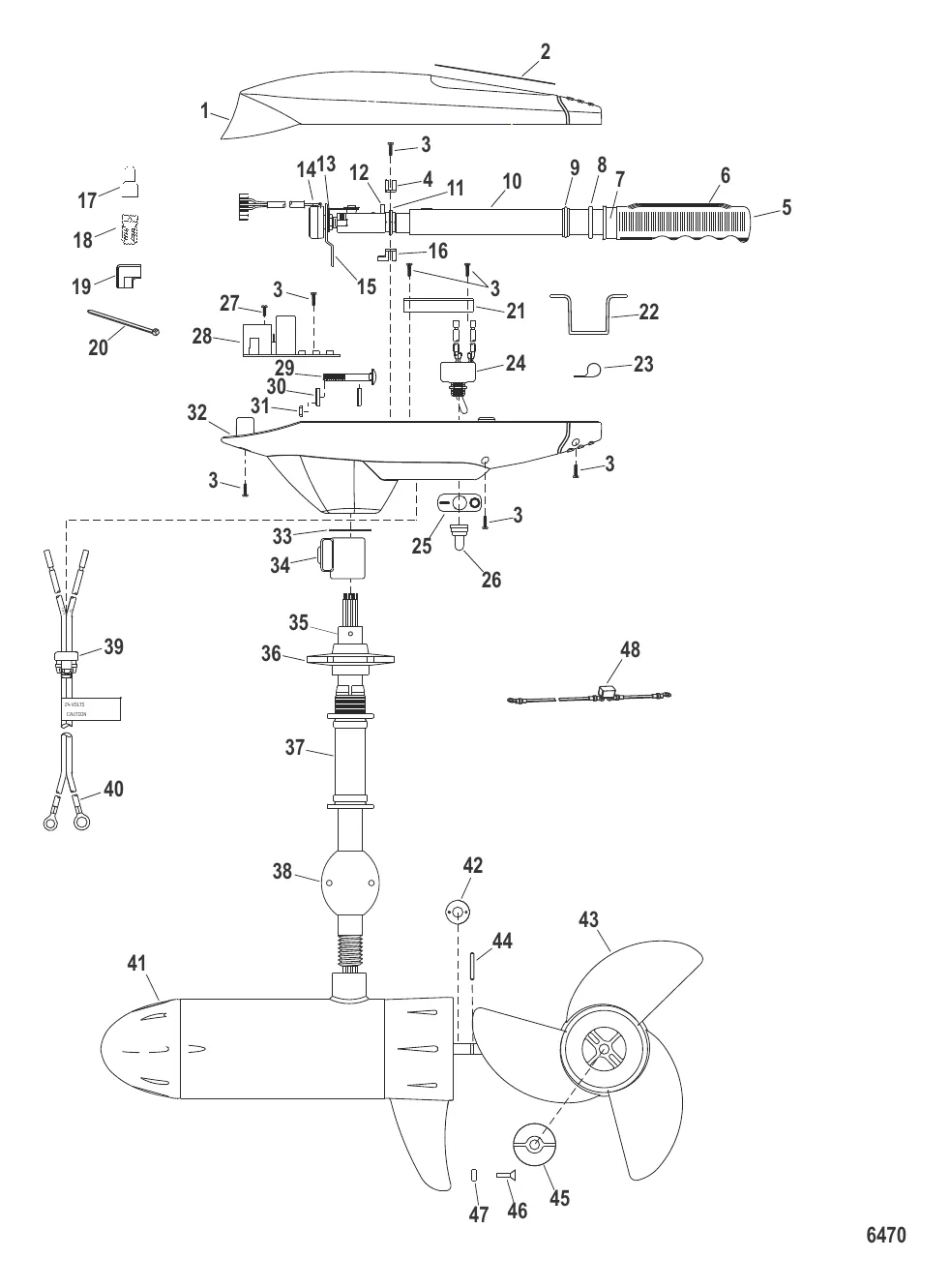 Двигатель для тралового лова в сборе (Модель SW109HBD / SW109HBV) (36 В)