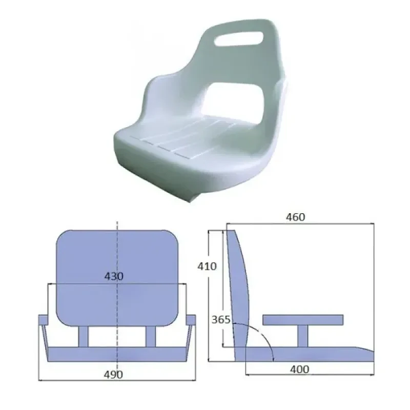 Сиденье пластмассовое 365х430 мм, белое