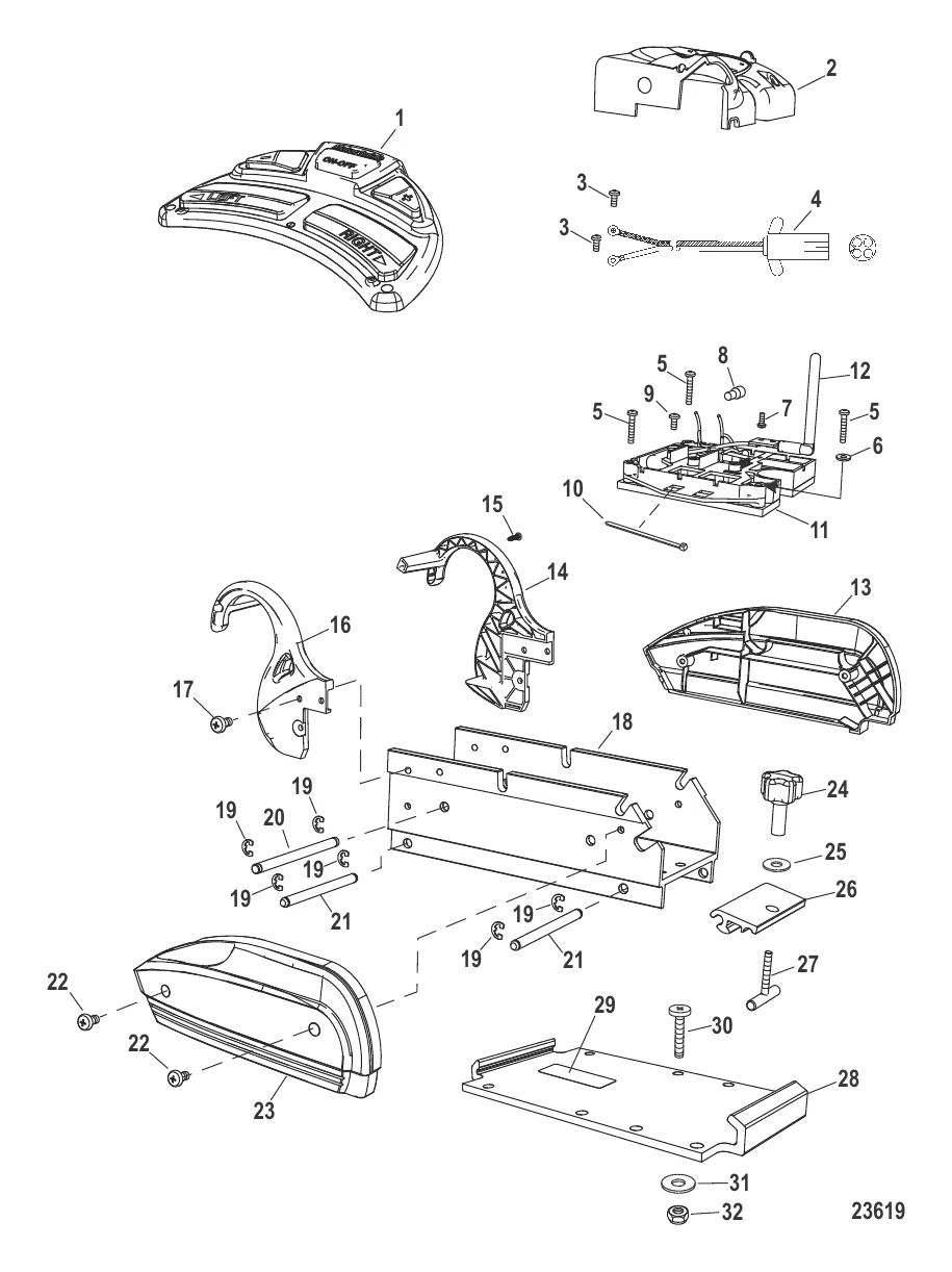 Электрические и крепежные компоненты (Беспроводные модели)
