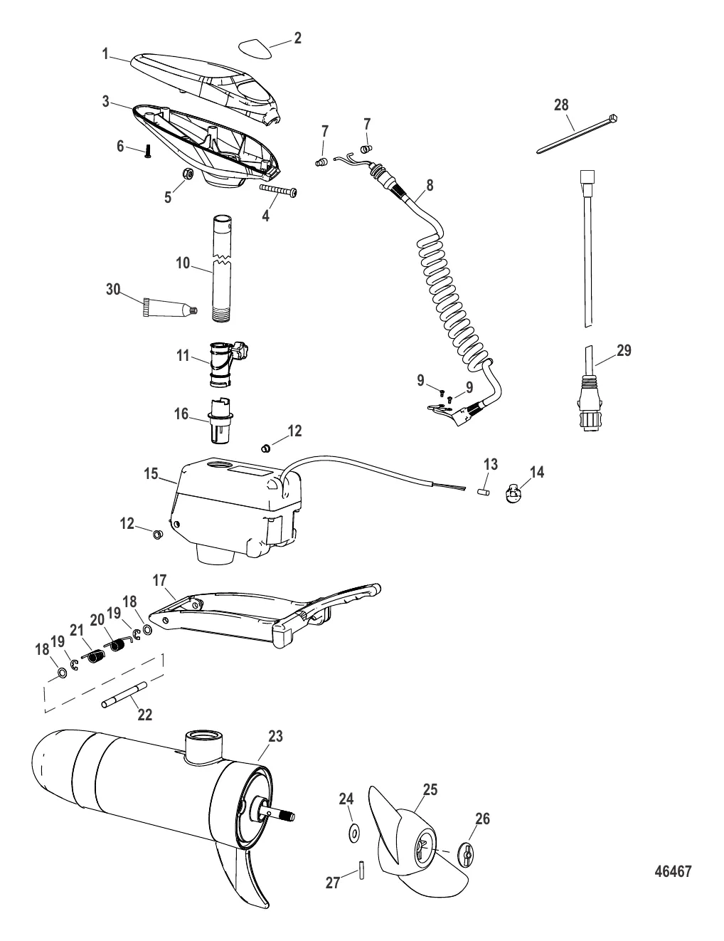 Двигатель для тралового лова в сборе (Sonar Fresh Water)(конструкция II)
