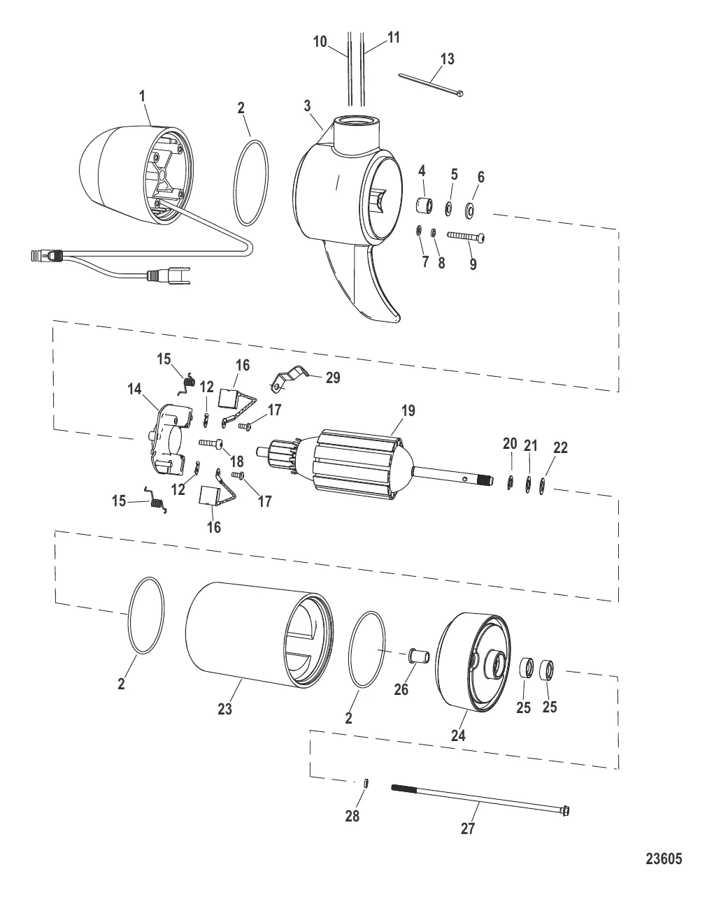 Нижний блок в сборе (55# – переменная) (FW55P Sonar)