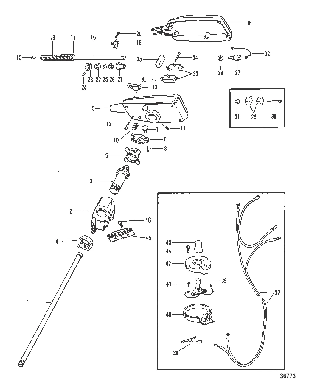 ВЕДУЩИЙ ВАЛ И КОРПУС БЛОКА УПРАВЛЕНИЯ DM И TM