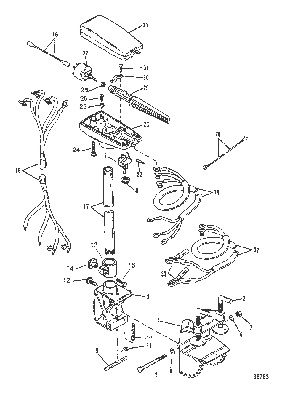 ВЕДУЩИЙ ВАЛ И КОРПУС БЛОКА УПРАВЛЕНИЯ (Опора транца)