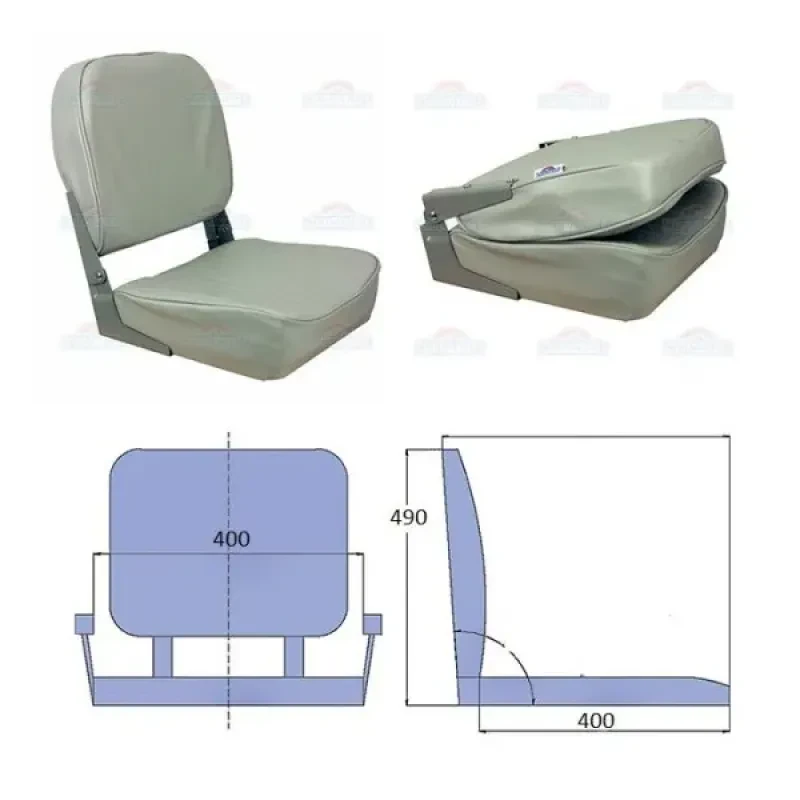 Сиденье мягкое складное эконом-класса, серое