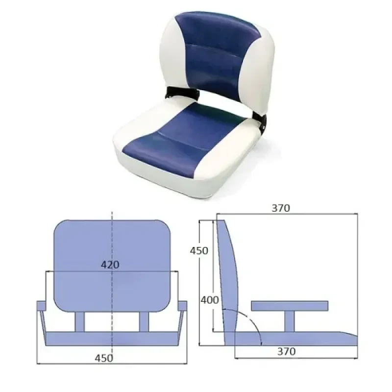 EASTERNER Сиденье мягкое раскладное 400х420 мм, бело-синее