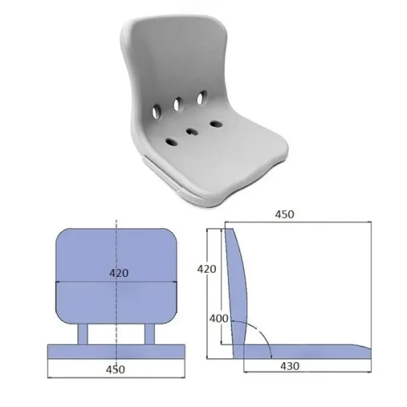 EASTERNER Сиденье пластмассовое 400х420 мм, серое