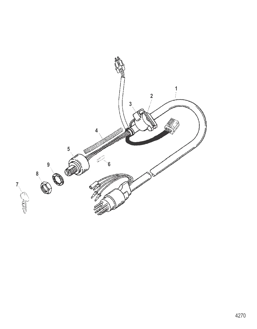 Замок зажигания в сборе (Модели 250 DFI M2)