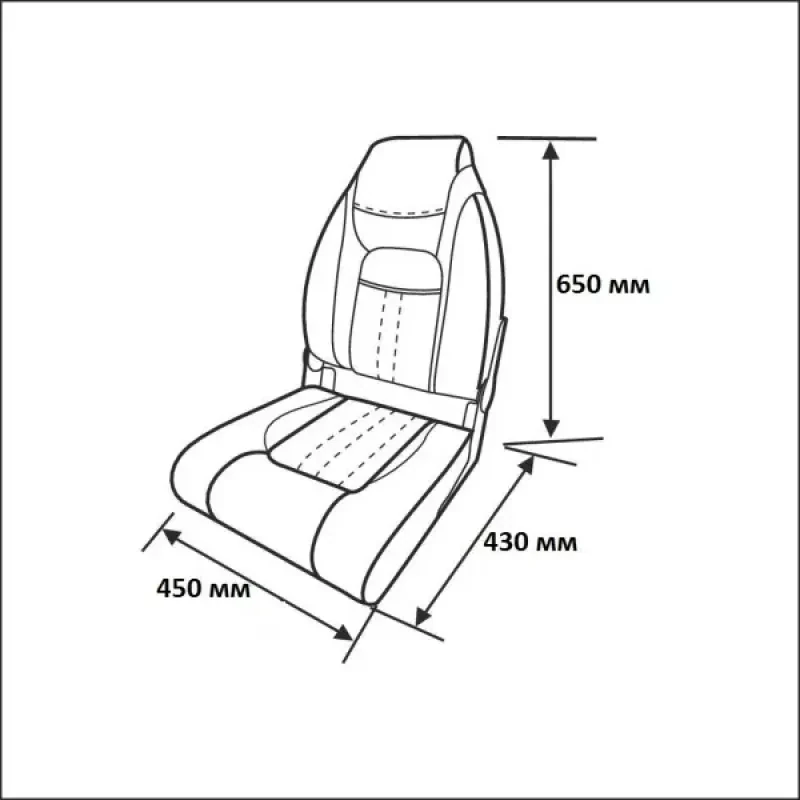 Newstarmarine Сиденье мягкое складное Premium Designer High Back Seat, серо-чёрное