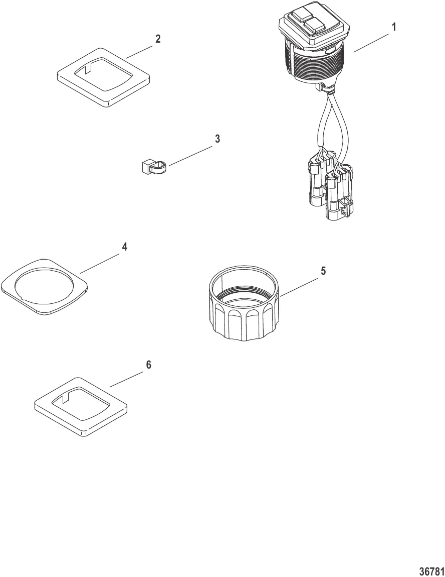 Комплект переключателя пуска/останова – установка заподлицо