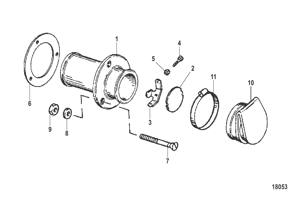 Комплект механизма выхлопа через транец (3")