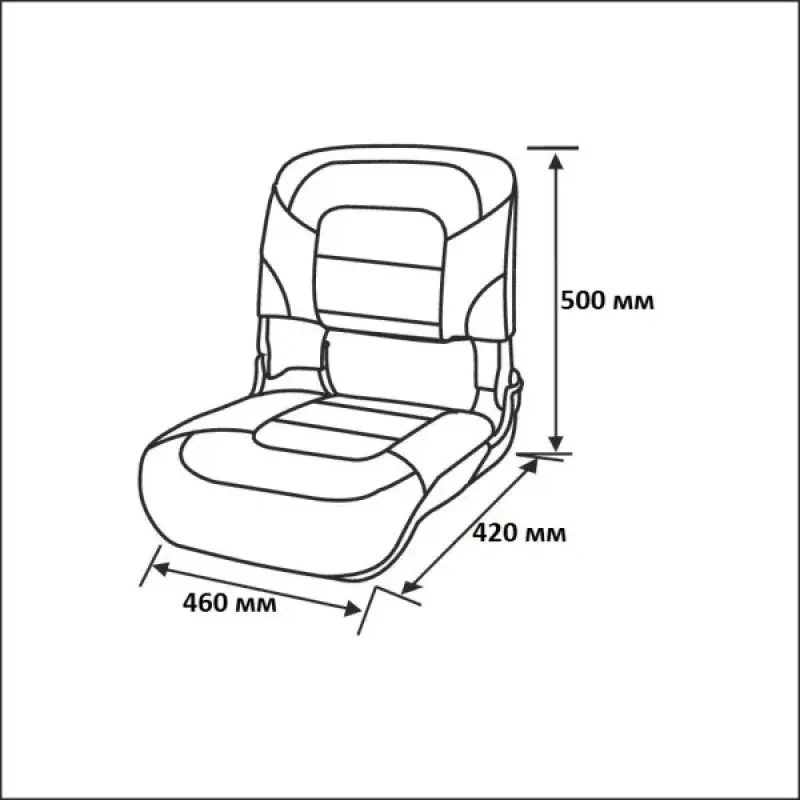 Newstarmarine Сиденье пластмассовое складное с подложкой All Weather High Back Seat, белое