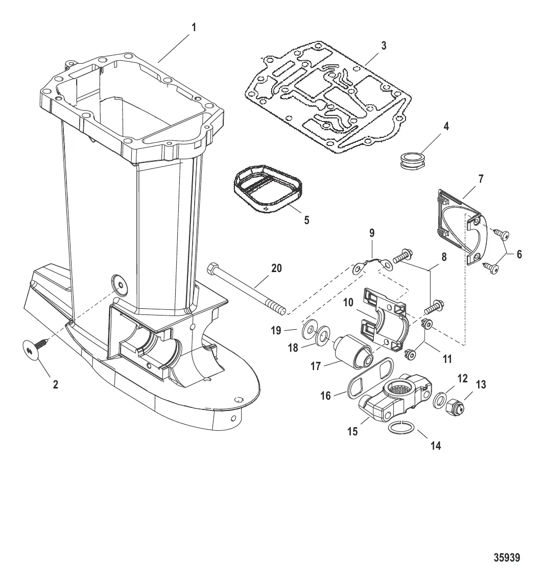 Комплект корпуса ведущего вала 75-115 не OptiMax (898289A49)
