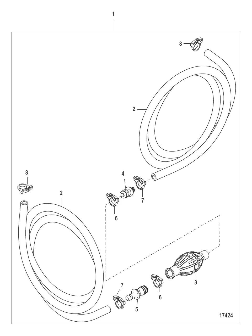 Топливопровод в сборе (Конструкция II – без соединителей)