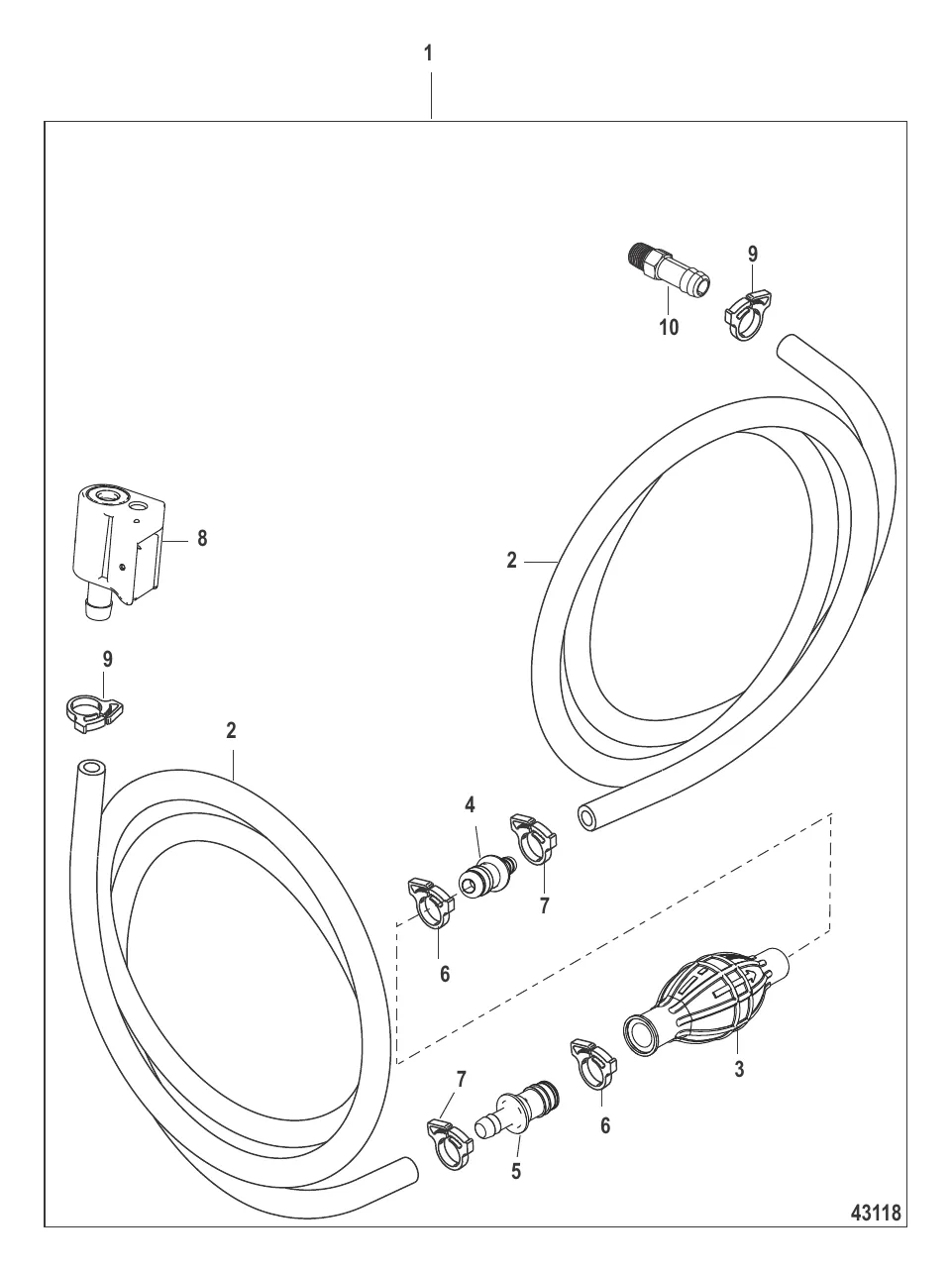 Топливопровод в сборе (EPA) Разъемное соединение зажимного типа – шланг с низкой проницаемостью