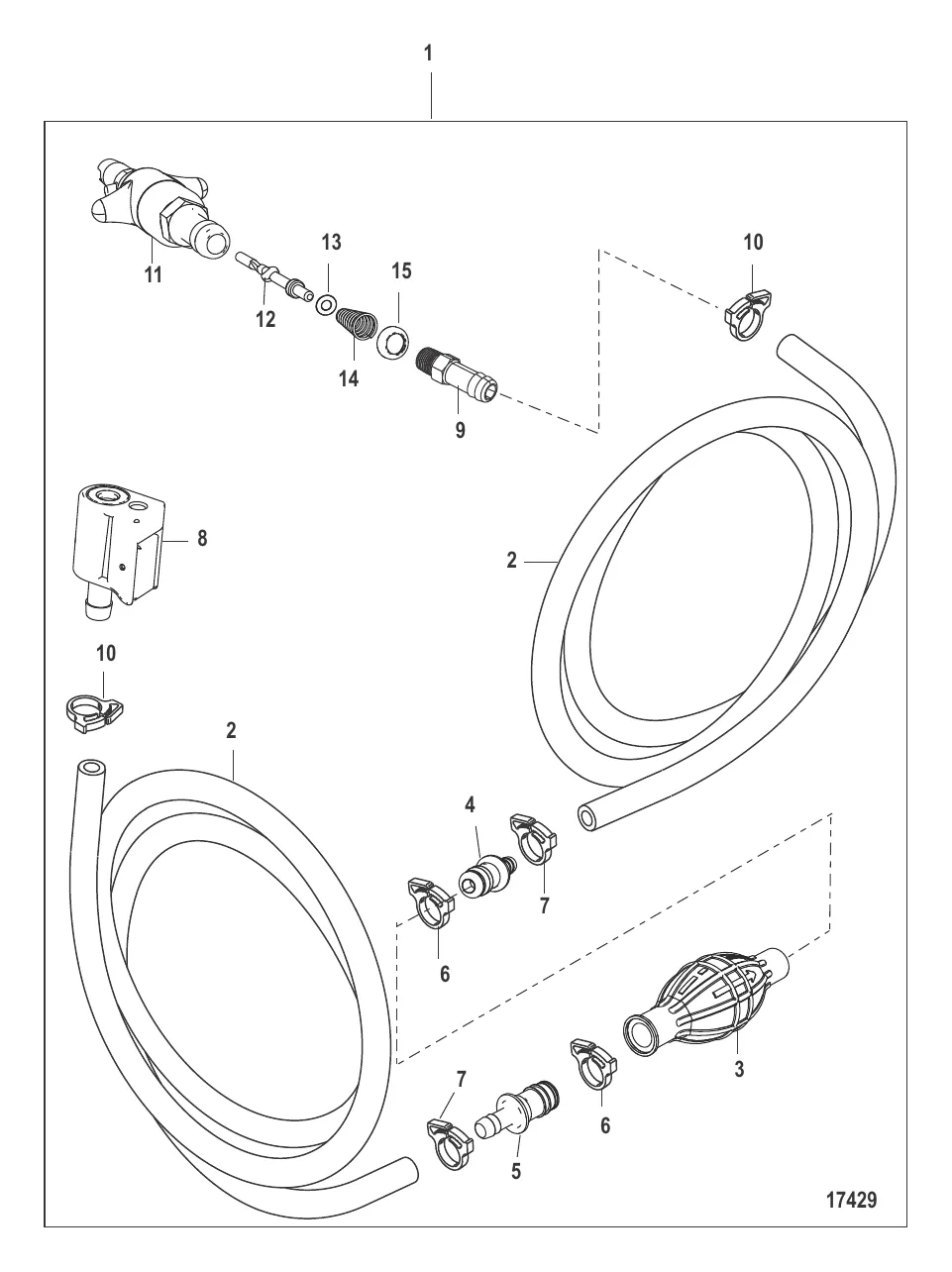 Топливопровод в сборе (Зажим на разъемном соединении – конструкция III)