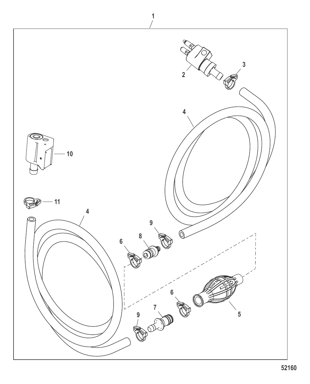 Топливопровод в сборе (EPA) Двойное разъемное соединение – шланг с низкой проницаемостью