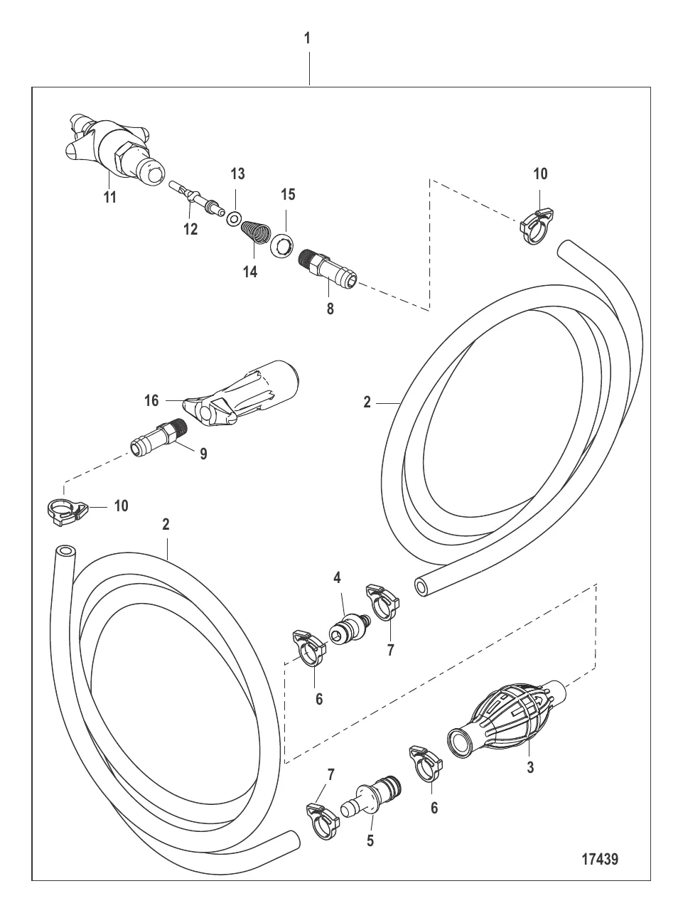 Топливопровод в сборе (Разъемное соединение винтового типа, конструкция II)