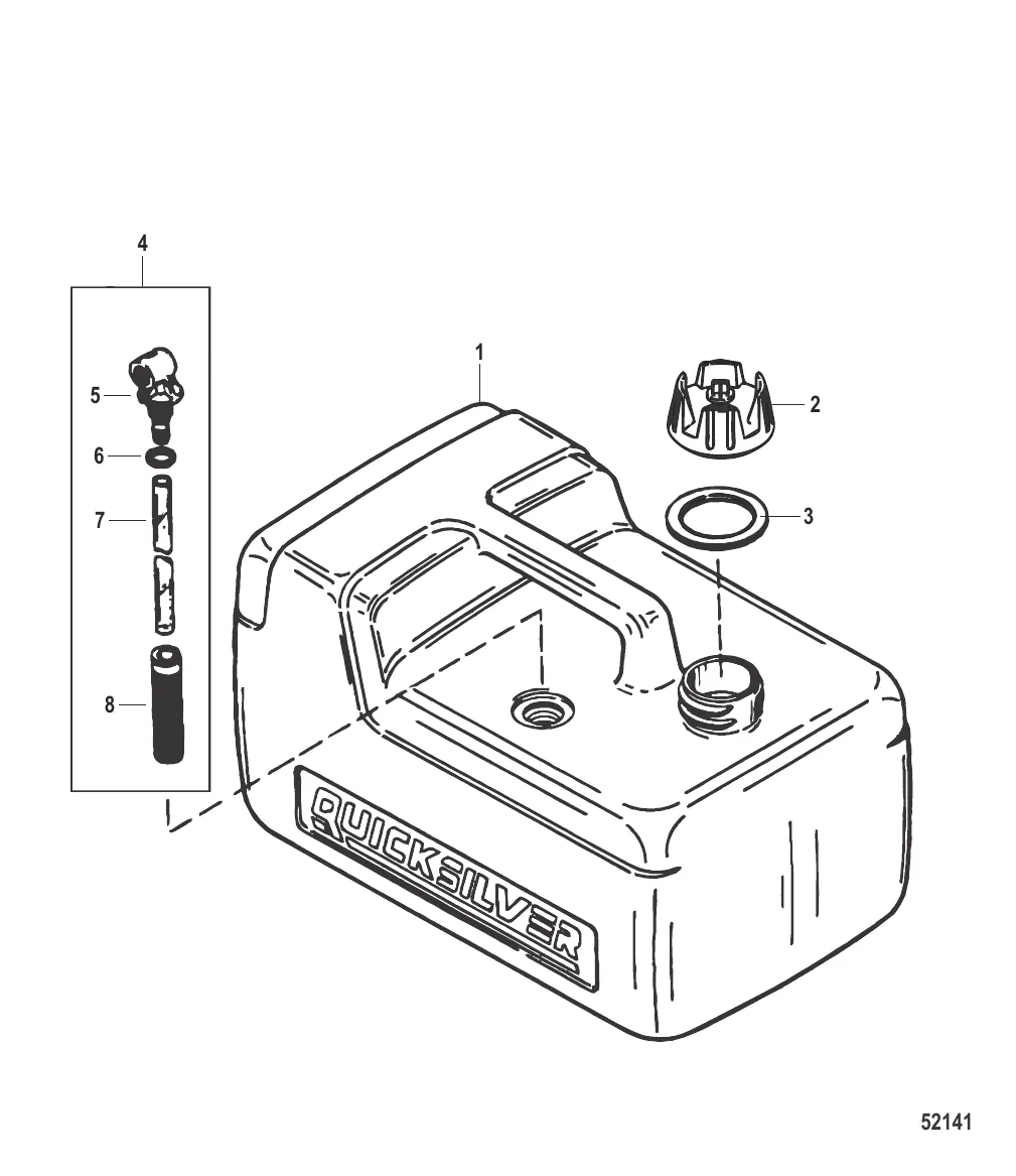 Топливный бак в сборе (3.2 галл.) Резьбовой фитинг