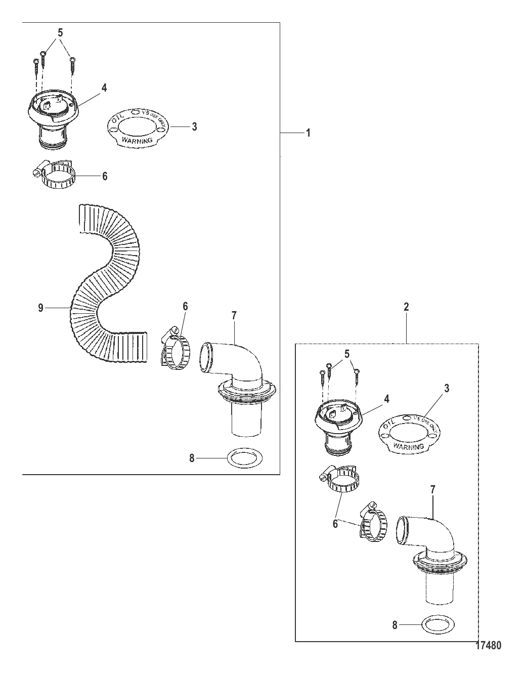 Палубный заливочный комплект для масла (15969A06 или 15969A07)