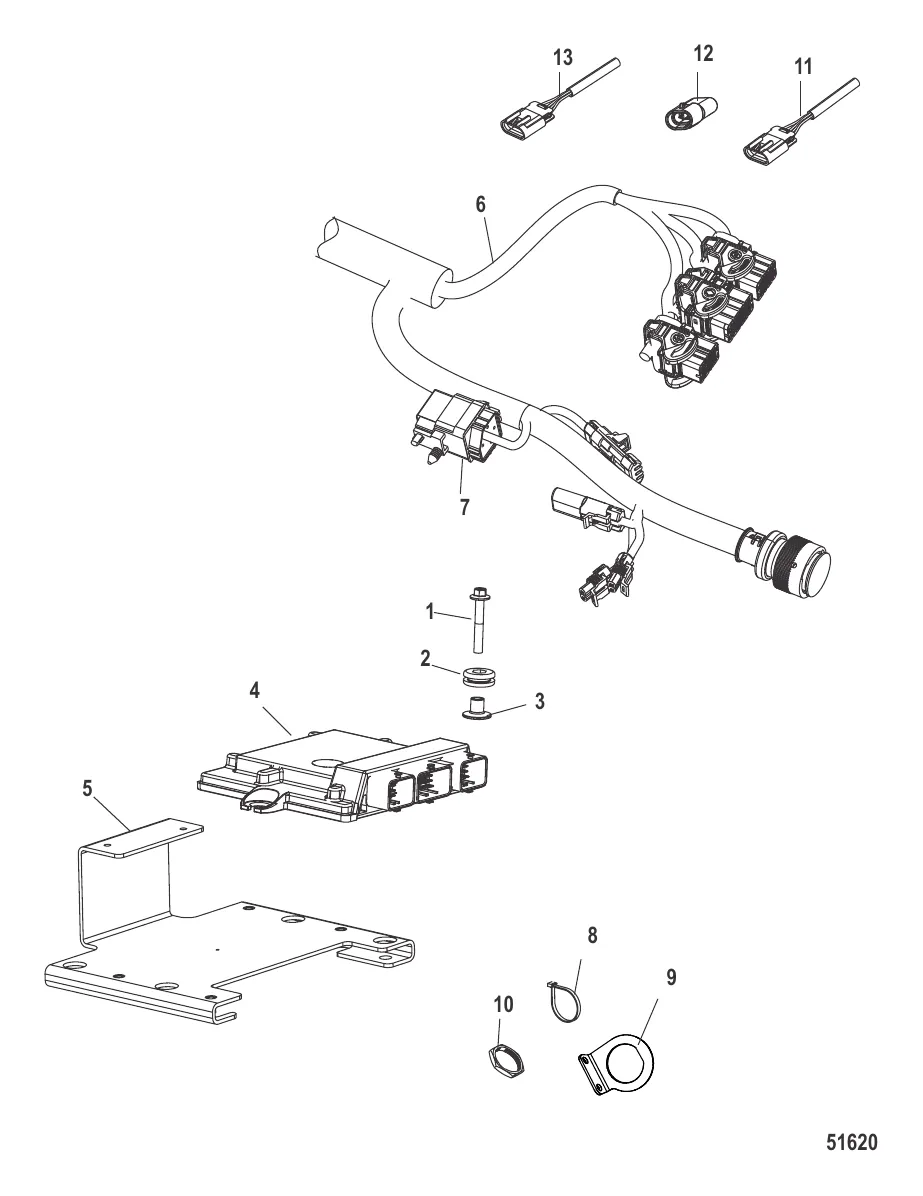 Жгут проводов и кронштейн в сборе Строенный двигатель (ПО CCM13