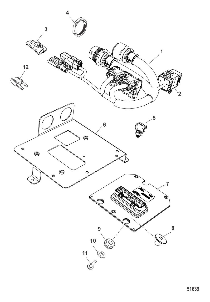 Жгут проводов и кронштейн TVM в сборе Короткий жгут проводов (конструкция I)