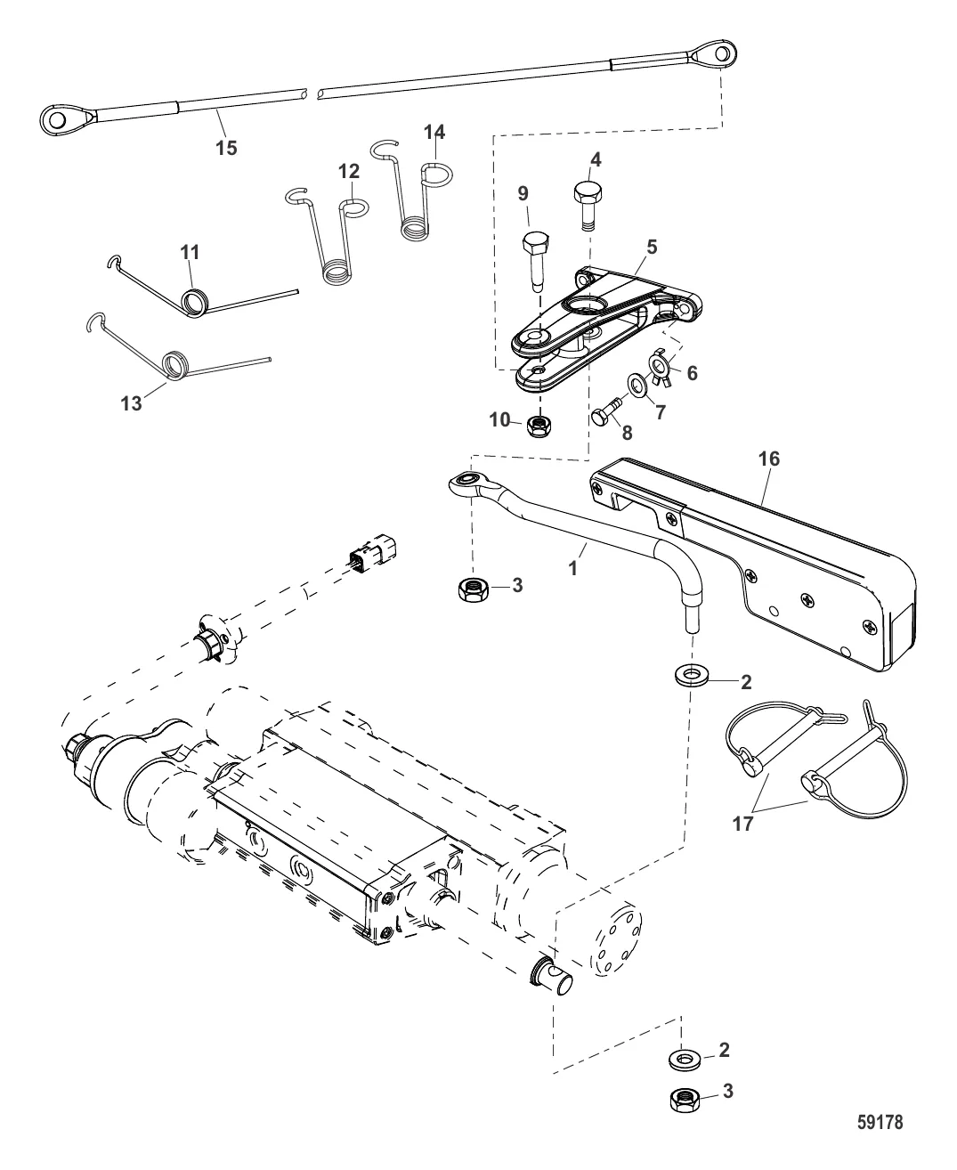 Стержень тяги / соединительный кабель /надставка и пружина кручения